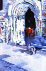 Interior of Iona Abbey by Francis Cadell, hand-painted oil painting reproduction