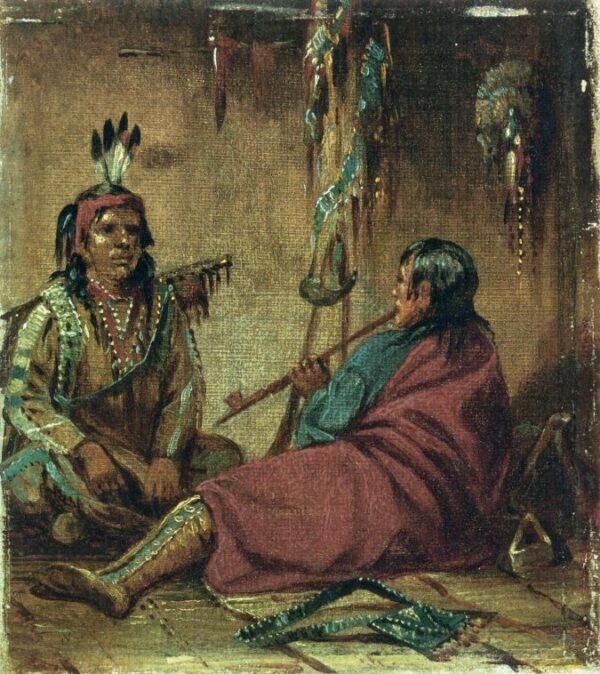 Interior of Wigwam II by John Mix Stanley, hand-painted oil painting reproduction
