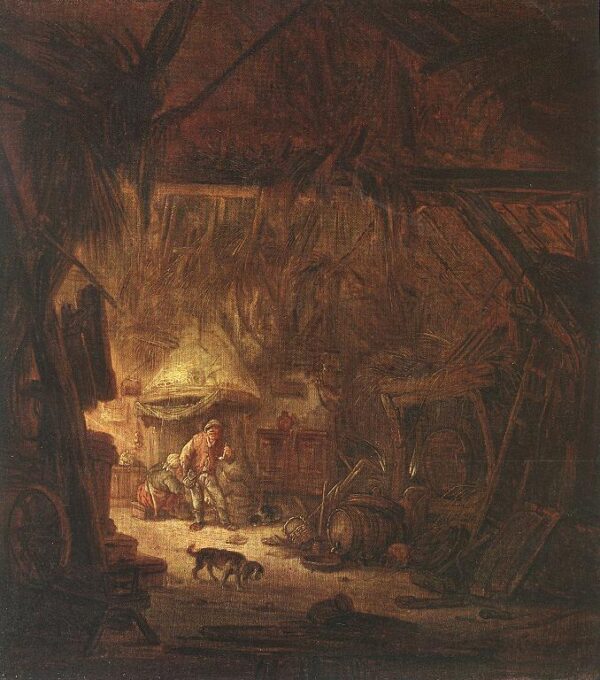 Interior of a Peasant House by Isaack van Ostade, hand-painted oil painting reproduction