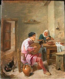 Interior of a Room with Figures by Adriaen Brouwer, hand-painted oil painting reproduction