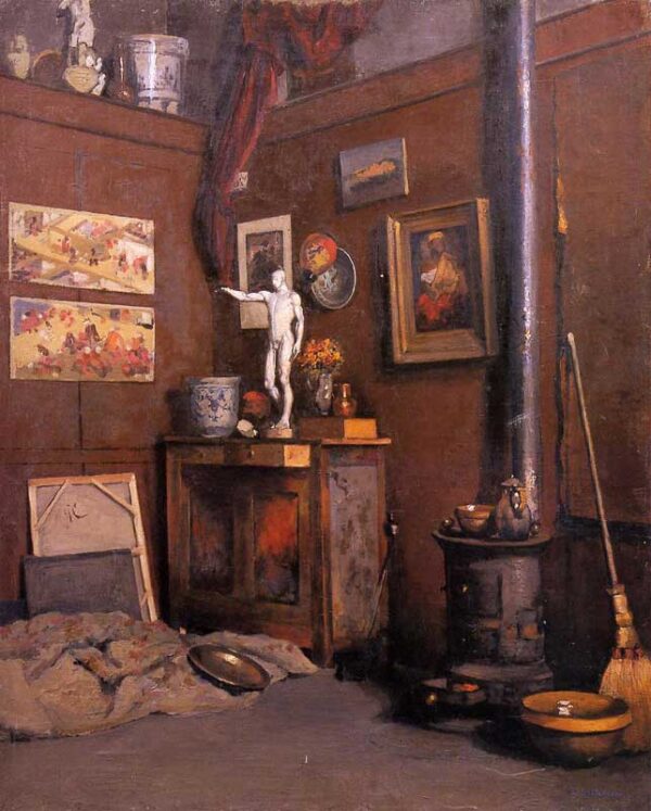 Interior of a Studio with Stove by Gustave Caillebotte, hand-painted oil painting reproduction