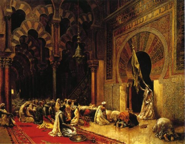 Interior of the Mosque at Cordova by Edwin Lord Weeks, hand-painted oil reproduction