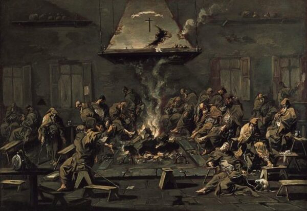Interior with Monks by Alessandro Magnasco, hand-painted oil painting reproduction