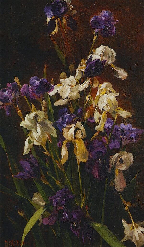 Irises by Mathias J Alten, hand-painted oil painting reproduction
