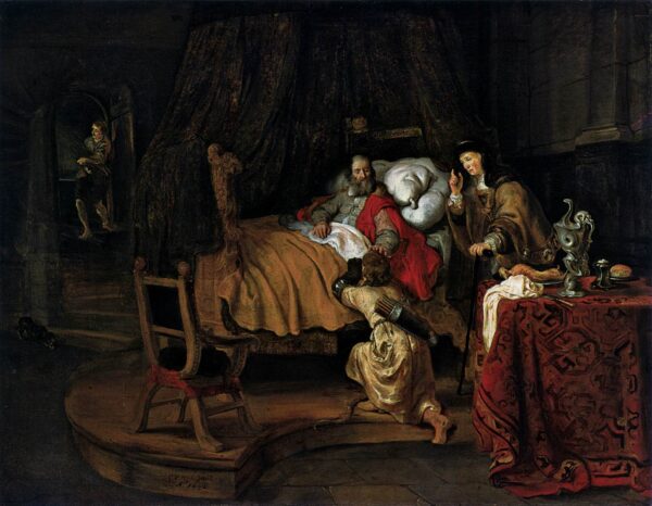 Isaac Blessing Jacob by Gerbrand van den Eeckhout, hand-painted oil painting reproduction