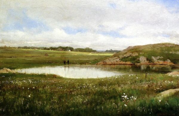 Freshwater Pond in Summer – Rhode Island by Thomas Worthington Whittredge, hand-painted oil painting reproduction