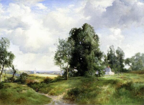 Old Windmill East Hampton Long Island New York by Thomas Moran, hand-painted oil painting reproduction