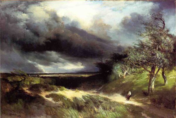 East Hampton Long Island Sand by Thomas Moran, hand-painted oil painting reproduction