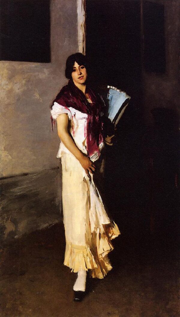 Italian Girl with Fan by John Singer Sargent, hand-painted oil painting reproduction