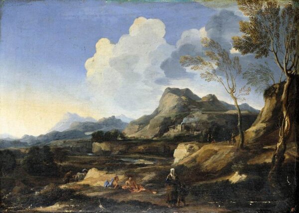 Italianate Landscape by Gaspard Dughet, hand-painted oil painting reproduction