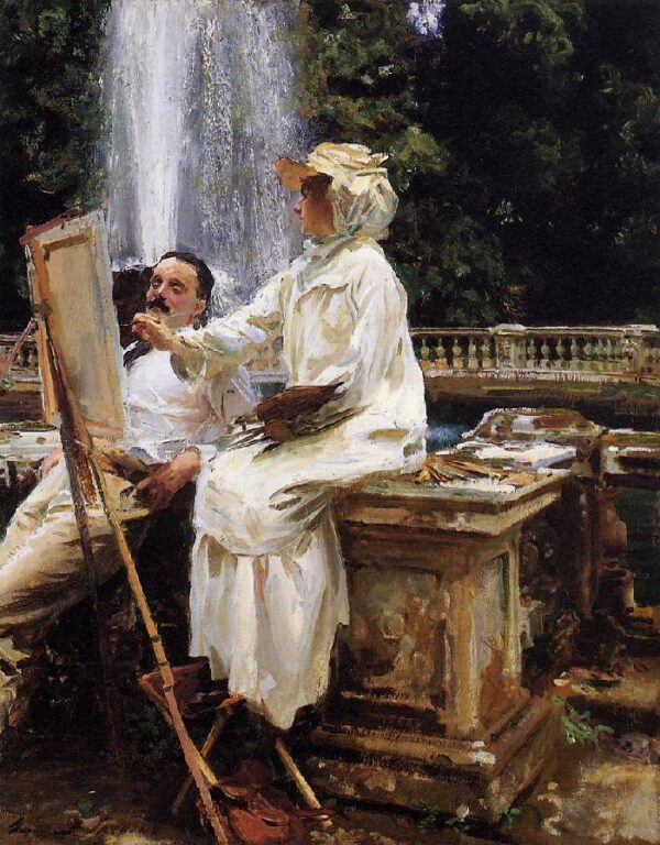 The Fountain, Villa Torlonia, Frascati, Italy by John Singer Sargent, hand-painted oil painting reproduction