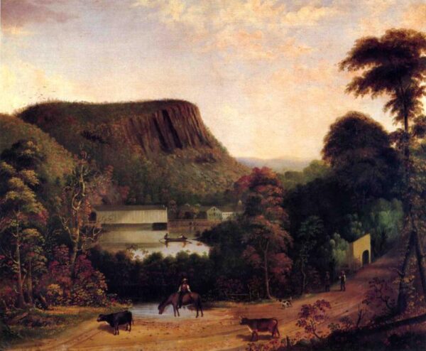 Ithiel Town’s Bridge Near East Rock by George Henry Durrie, hand-painted oil painting reproduction