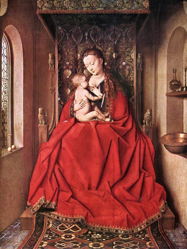 Suckling Madonna Enthroned by Jan van Eyck, hand-painted oil painting reproduction