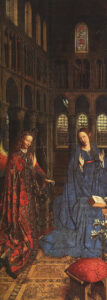 The Annunciation in church by Jan van Eyck, hand-painted oil painting reproduction