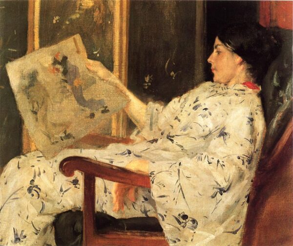 Japanese Print by William Merritt Chase, hand-painted oil painting reproduction