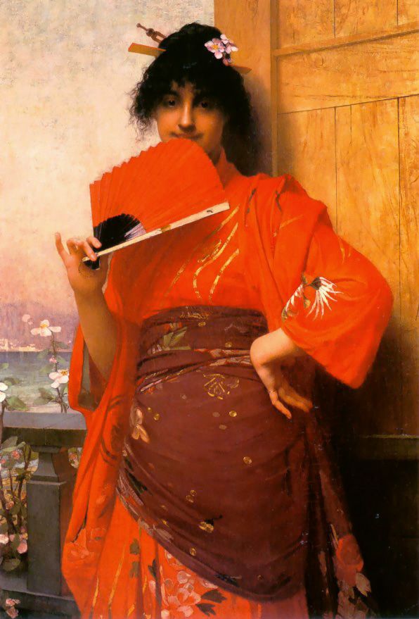 Japanese Woman by Jules Joseph Lefebvre, hand-painted oil reproduction