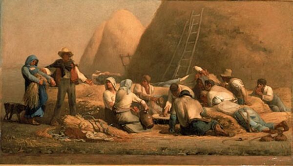 Harvester resting by Jean-François Millet, hand-painted oil painting reproduction