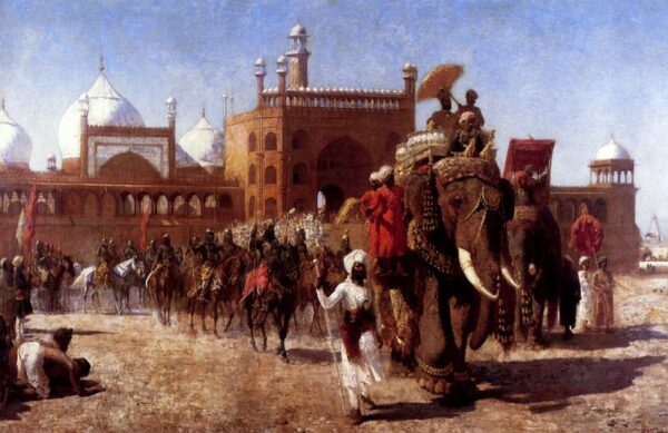 The Return Of The Imperial Court From The Great Nosque At Delhi, In The Reign Of Shah Jehan by Edwin Lord Weeks, hand-painted oil painting reproduction