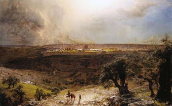 Jerusalem from the Mount of Olives by Frederic Edwin Church, hand-painted oil painting reproduction