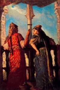 Jewesses at the Balcony by Théodore Chassériau, hand-painted oil painting reproduction