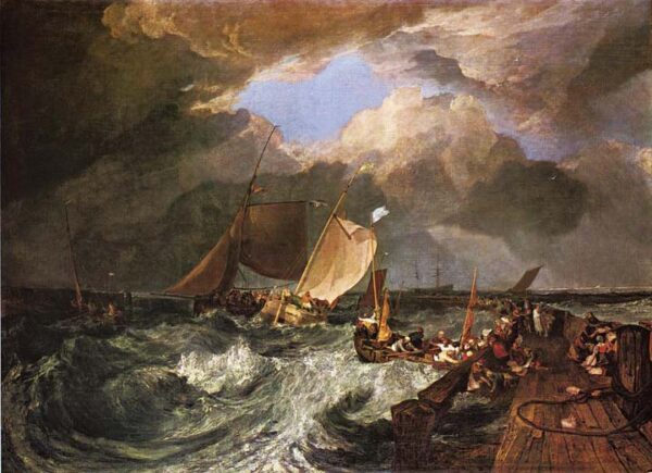 Calais Pier with French Poissards Preparing for Sea by J.M.W. Turner, hand-painted oil painting reproduction