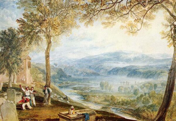 Kirby Londsale Churchyard by J.M.W. Turner, hand-painted oil painting reproduction