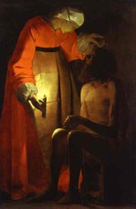Job And His Wife by Georges de La Tour, hand-painted oil painting reproduction