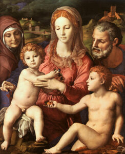 Holy Family with St. Anne and the Infant St. John by Agnolo Bronzino, hand-painted oil painting reproduction
