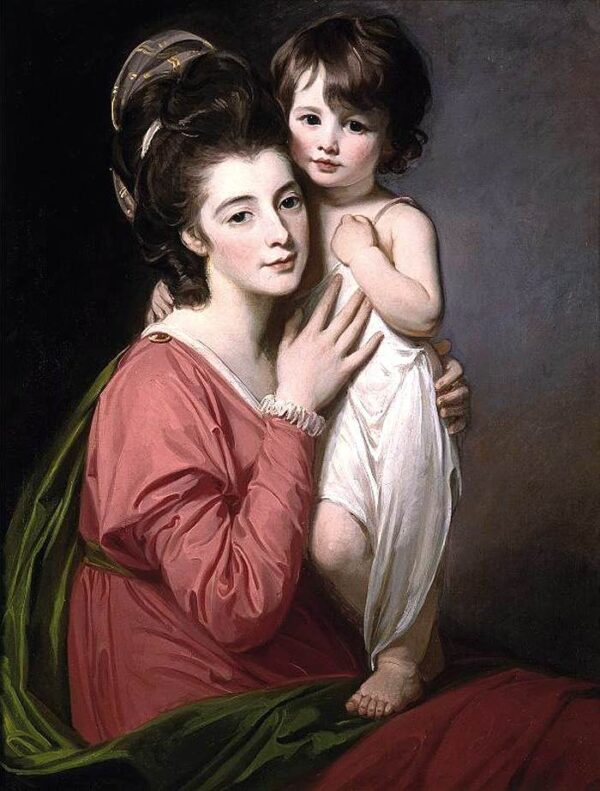 Portrait of Mrs. Henrietta Morris and Her Son John by George Romney, hand-painted oil painting reproduction