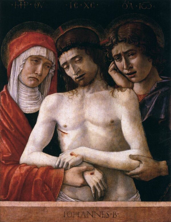 Dead Christ Supported by the Madonna and Saint John by Giovanni Bellini, hand-painted oil painting reproduction