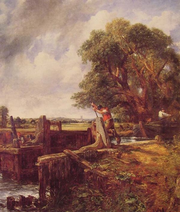 A Boat Passing a Lock by John Constable, hand-painted oil painting reproduction