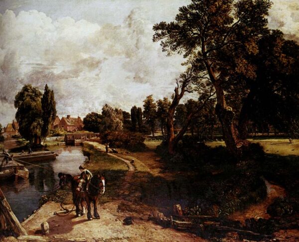 Flatford Mill River by John Constable, hand-painted oil painting reproduction