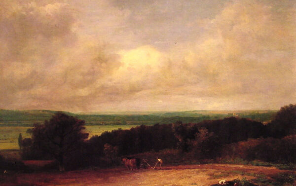 Landscape Ploughing Scene in Suffol by John Constable, hand-painted oil painting reproduction