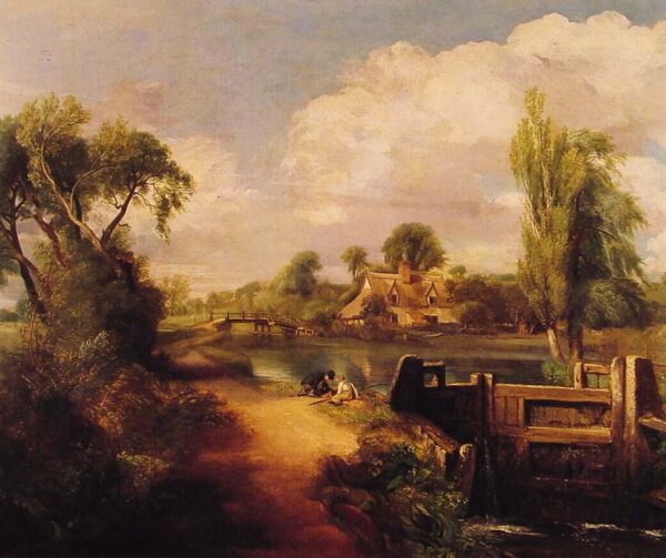 Landscape with Boys Fishing by John Constable, hand-painted oil painting reproduction