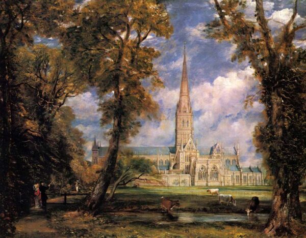 Salisbury Cathedral from the Bishops Grounds by John Constable, hand-painted oil painting reproduction