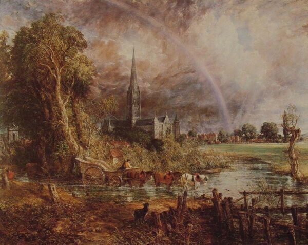 Salisbury Cathedral from the Meadows by John Constable, hand-painted oil painting reproduction