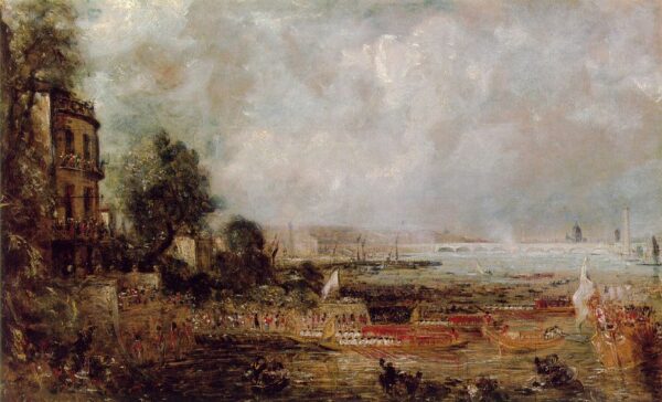 The Opening of Waterloo Bridge by John Constable, hand-painted oil painting reproduction