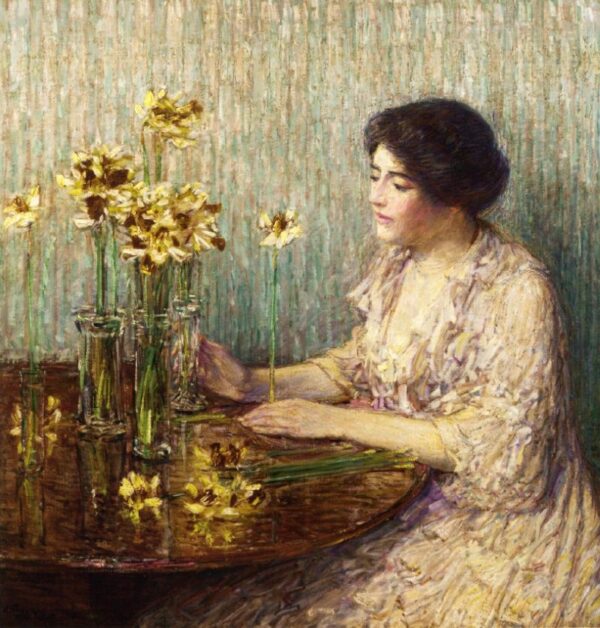 Jonquils by Frederick Childe Hassam, hand-painted oil painting reproduction