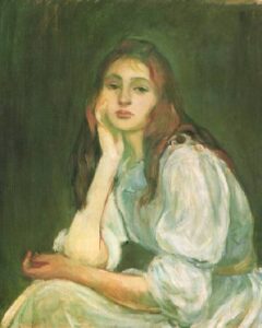 Julie Daydreaming by Berthe Morisot, hand-painted oil painting reproduction