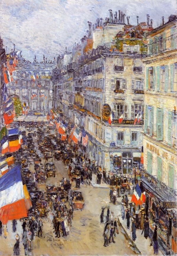 July Fourteenth, Rue Daunou by Frederick Childe Hassam, hand-painted oil painting reproduction