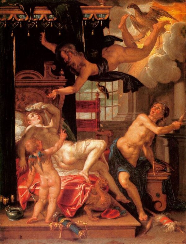 Jupiter and Danae by Joachim Wtewael, hand-painted oil painting reproduction