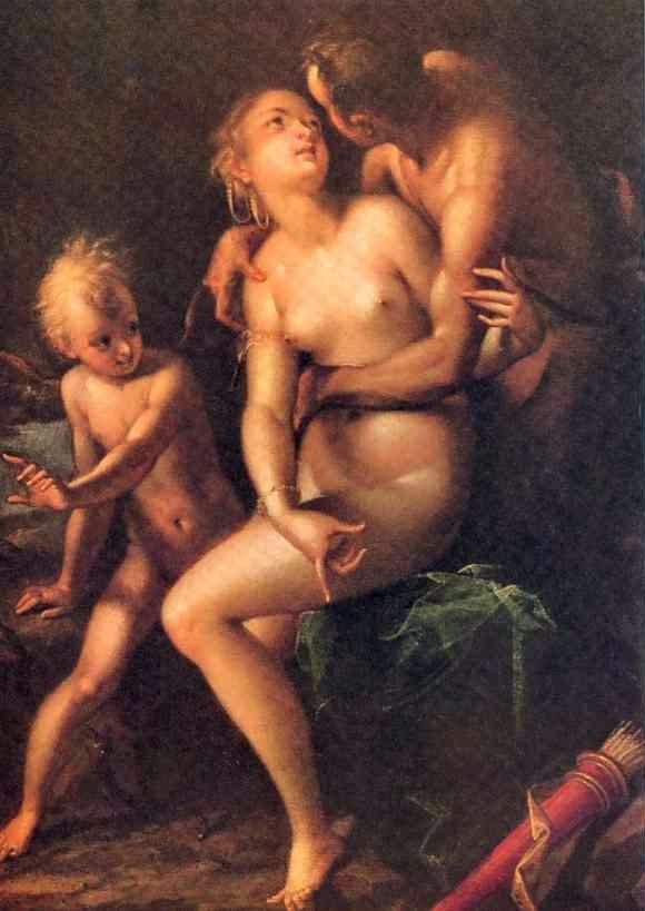 Jupiter umarmt Antiope by Hans von Aachen, hand-painted oil reproduction