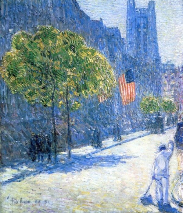 Just Off the Avenue, Fifty-Third Stret, May, 1916 by Frederick Childe Hassam, hand-painted oil painting reproduction