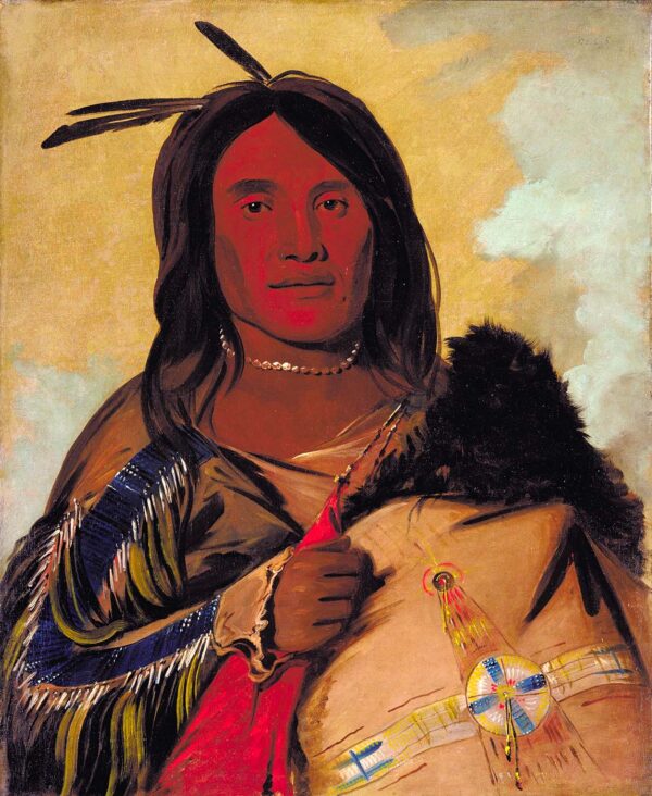 Ka pes ka da, Shell Man, an Oglala Brave by George Catlin, hand-painted oil painting reproduction