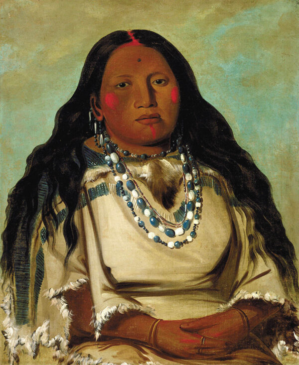 Kah beck a, The Twin, Wife of Bloody Hand by George Catlin, hand-painted oil painting reproduction