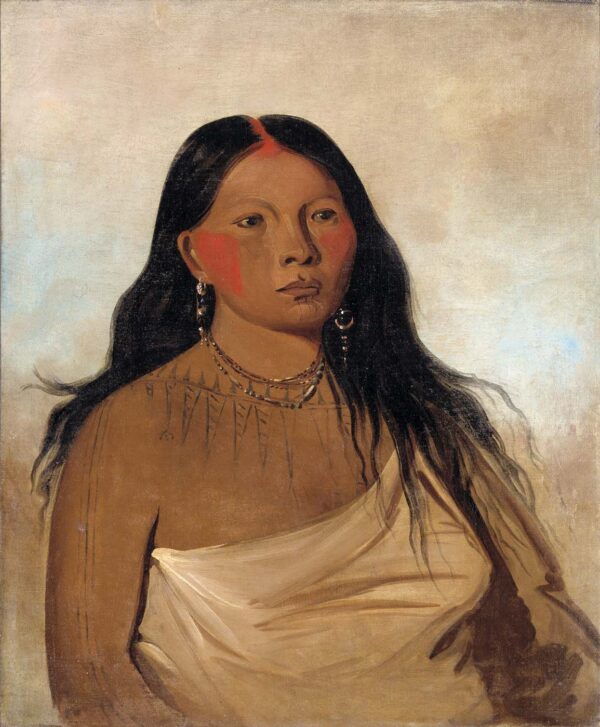 Kah kee tsee, Thighs, a Wichita Woman by George Catlin, hand-painted oil reproduction