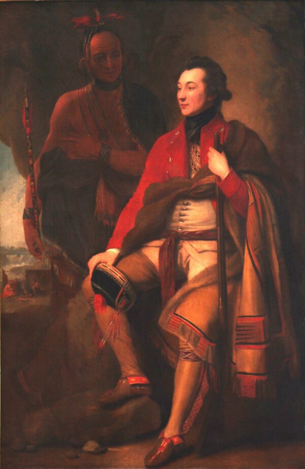 Colonel Guy Johnson And Karonghyontye by Benjamin West, hand-painted oil painting reproduction