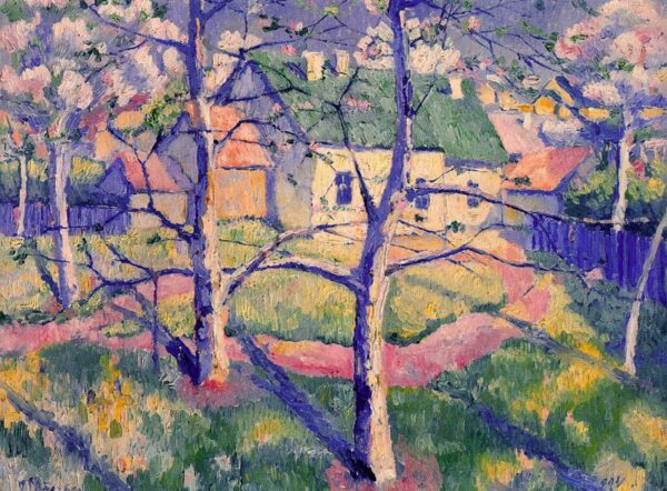 AppleTrees In Blossom by Kasimir Malevich, hand-painted oil painting reproduction