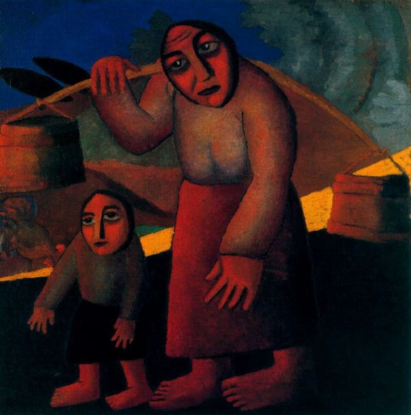 Peasant Woman with Buckets and Child by Kasimir Malevich, hand-painted oil painting reproduction