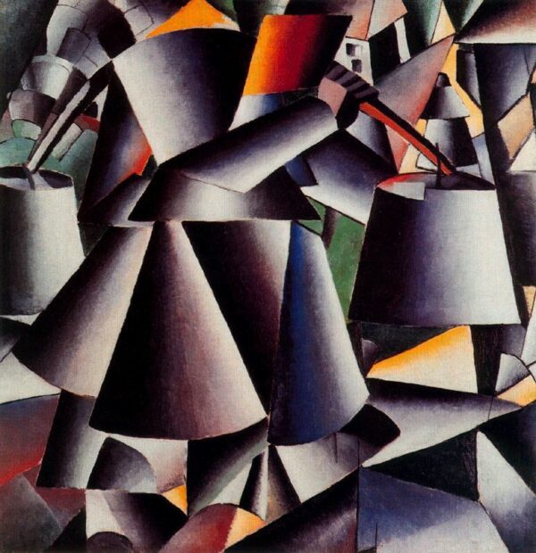 Peasant Woman with Buckets by Kasimir Malevich, hand-painted oil painting reproduction